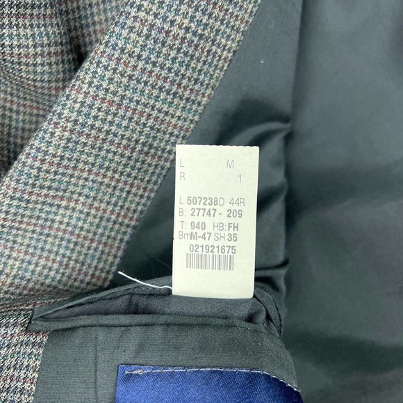 Ralph Lauren Blazer Mens 44R Gray Houndstooth Wool Sport Coat LRL VTG Canada - Picture 10 of 15